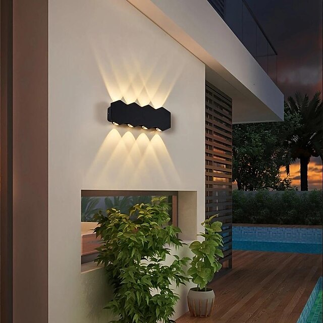 LED Outdoor Wall Light 4/6/8  3 Color Light 2/3/4 Head IP65 Waterproof  Wall Lighting 110-240V