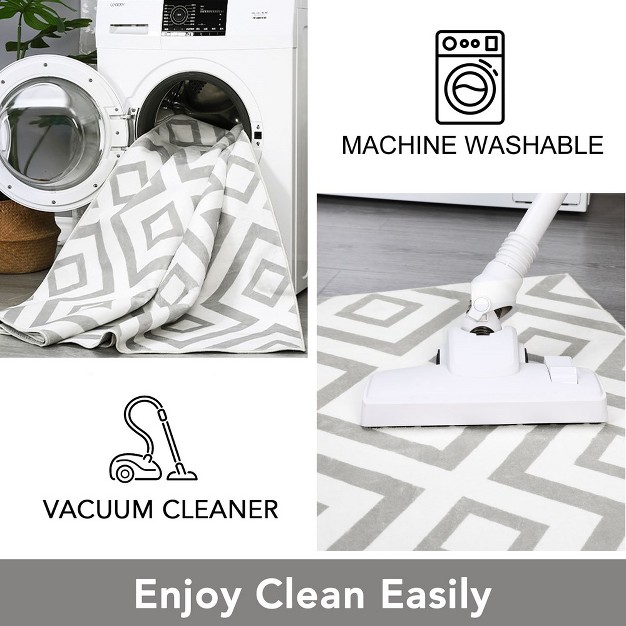 Area Rug Washable Rug Modern Geometric Print Carpet