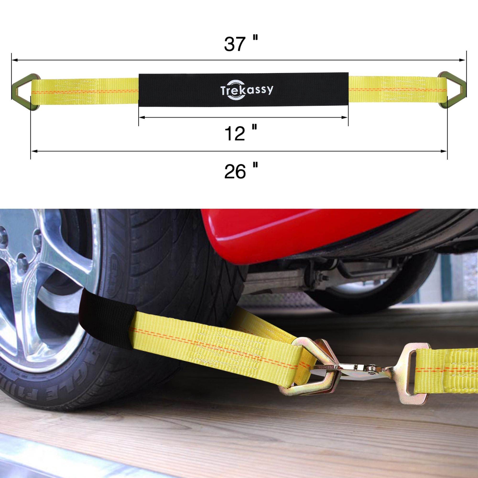 Pumpkin 10 PCS 2''x 36'',2''x 12''Axle Straps Car Trailer Hauler Ratchet Tie Down Strap