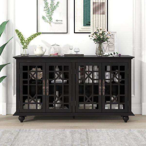 Sideboard with Adjustable Height Shelves Metal Handles and 4 Doors