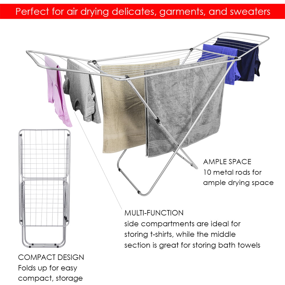 Home Basics Enamel Coated Steel Clothes Drying Rack