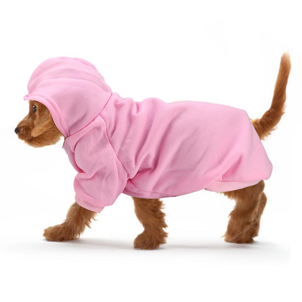 Cute Polyester Pet Winter Warm Hoodie Sweatshirt Clothes Coat For Dogs Puppy Cats(pink Xxl)