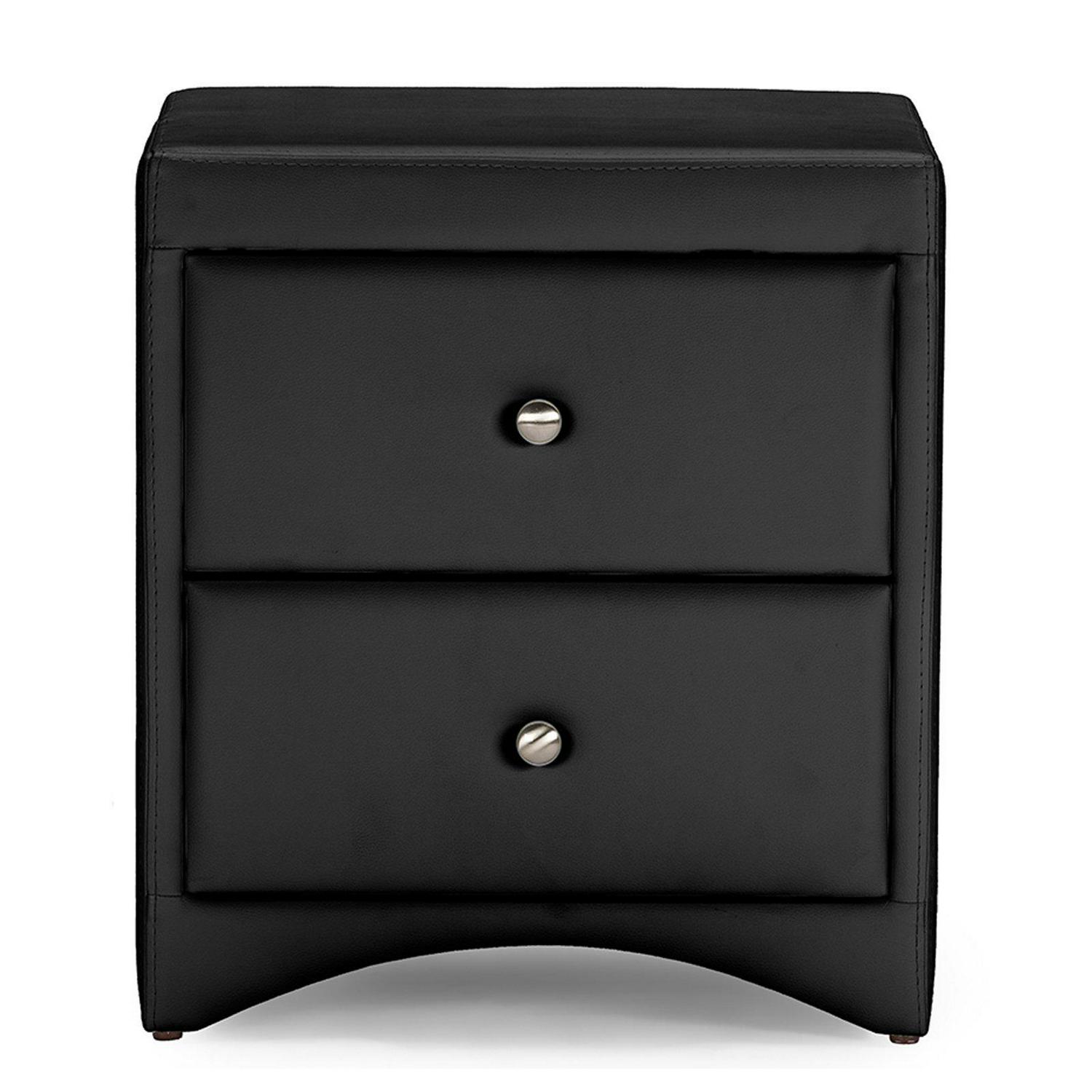 Baxton Studio Dorian Faux Leather Upholstered Modern Nightstand， Multiple Colors