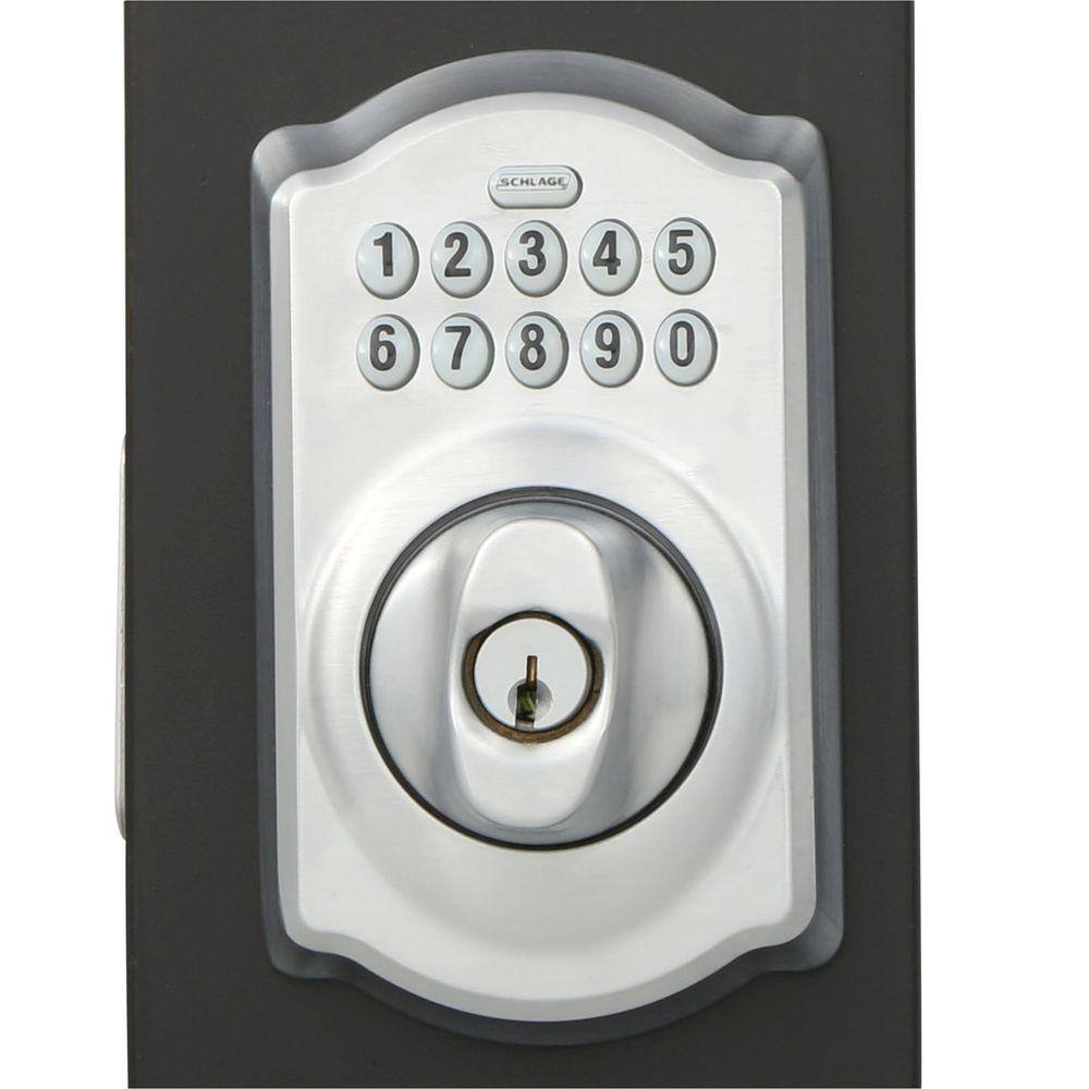 Schlage Camelot Satin Chrome Electronic Keypad Deadbolt BE365 CAM 626