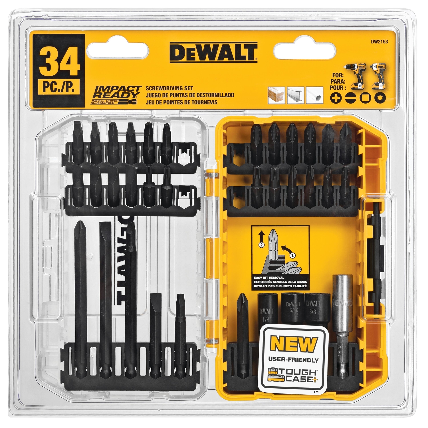 DW Impact Ready Drive Bit Set Steel 34 pc