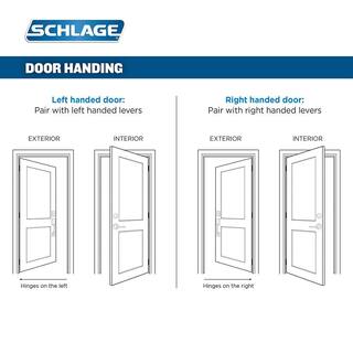 Schlage Accent Satin Nickel Right Handed Dummy Door Handle with Addison Trim F170 ACC 619 ADD RH