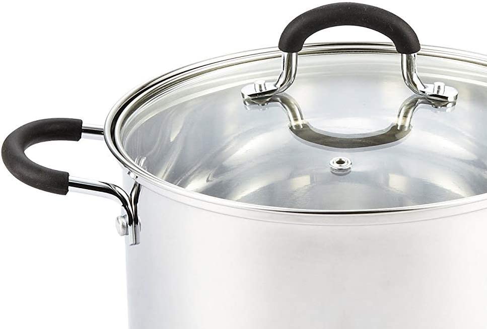 Cook N Home 00335 Stainless Steel Saucepot with Lid 20-Quart Stockpot， Silver