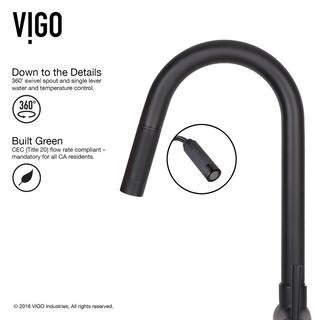 VIGO Gramercy Single Handle Pull-Down Spout Kitchen Faucet in Matte Black VG02008MB