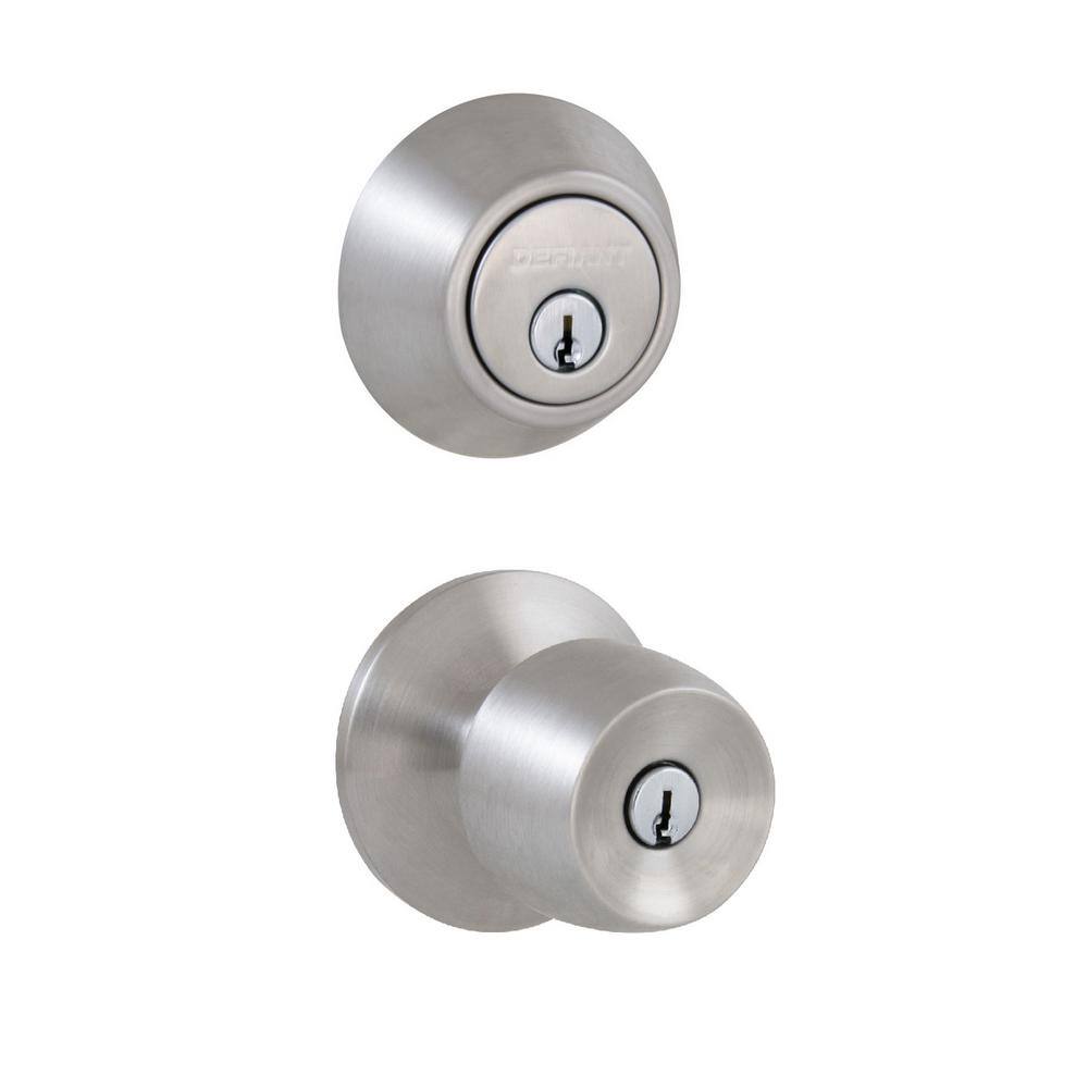 Defiant Brandywine Stainless Steel Keyed Entry Knob and Single Cylinder Deadbolt Combo Pack B86L1B