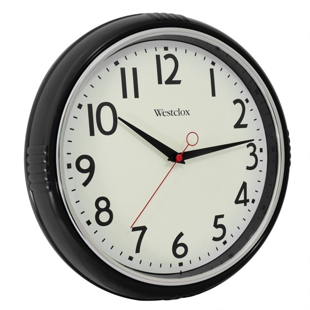 Wall Clock With High Bezel Black Westclox Wall Clocks Westclox