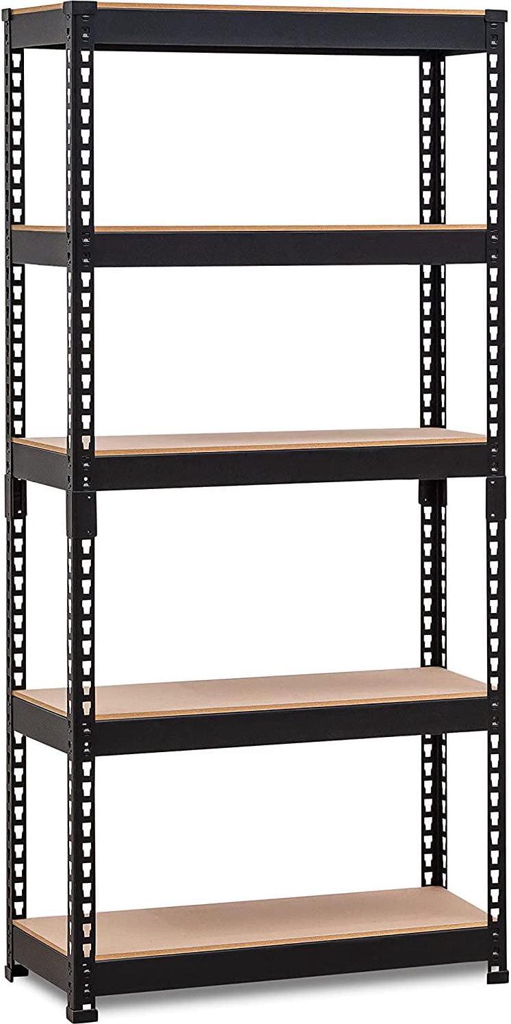 SUGIFT 27.6 Wx12 Dx59 H 5-Tier Shelves ， Black