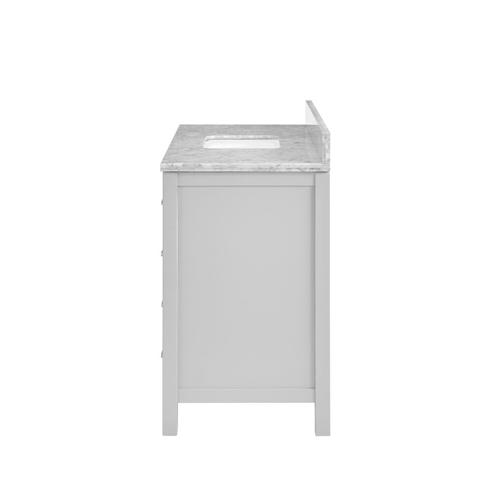 TimelessChic 48 in Undermount Single Sink Bathroom Vanity with Carrara Natural Marble Top