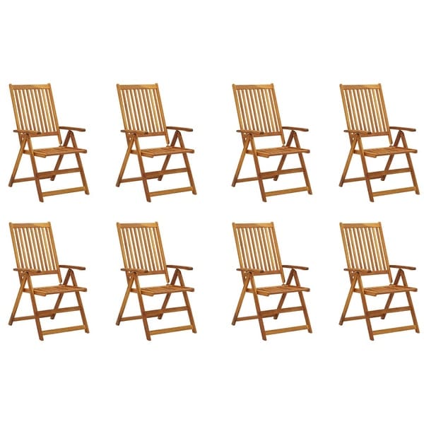 vidaXL Patio Folding Chairs Camping Garden Lawn Chair Solid Wood Acacia Brown