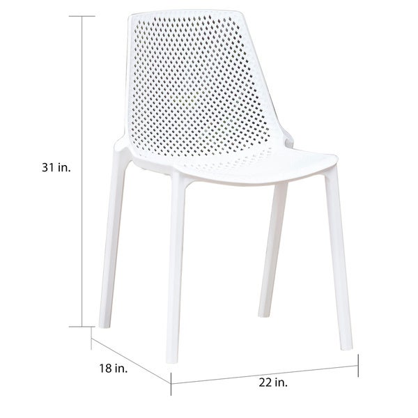 White 9-piece Rectangular Side Chair Patio Dining Set -  - 20731865