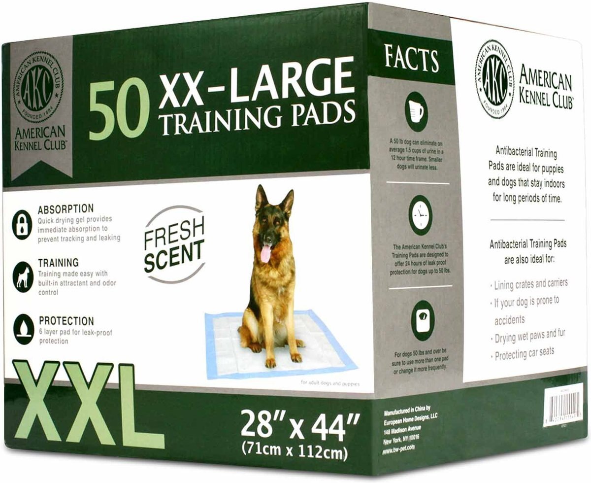 American Kennel Club AKC Dog Training Pads， 28 x 44-in， Fresh Scented