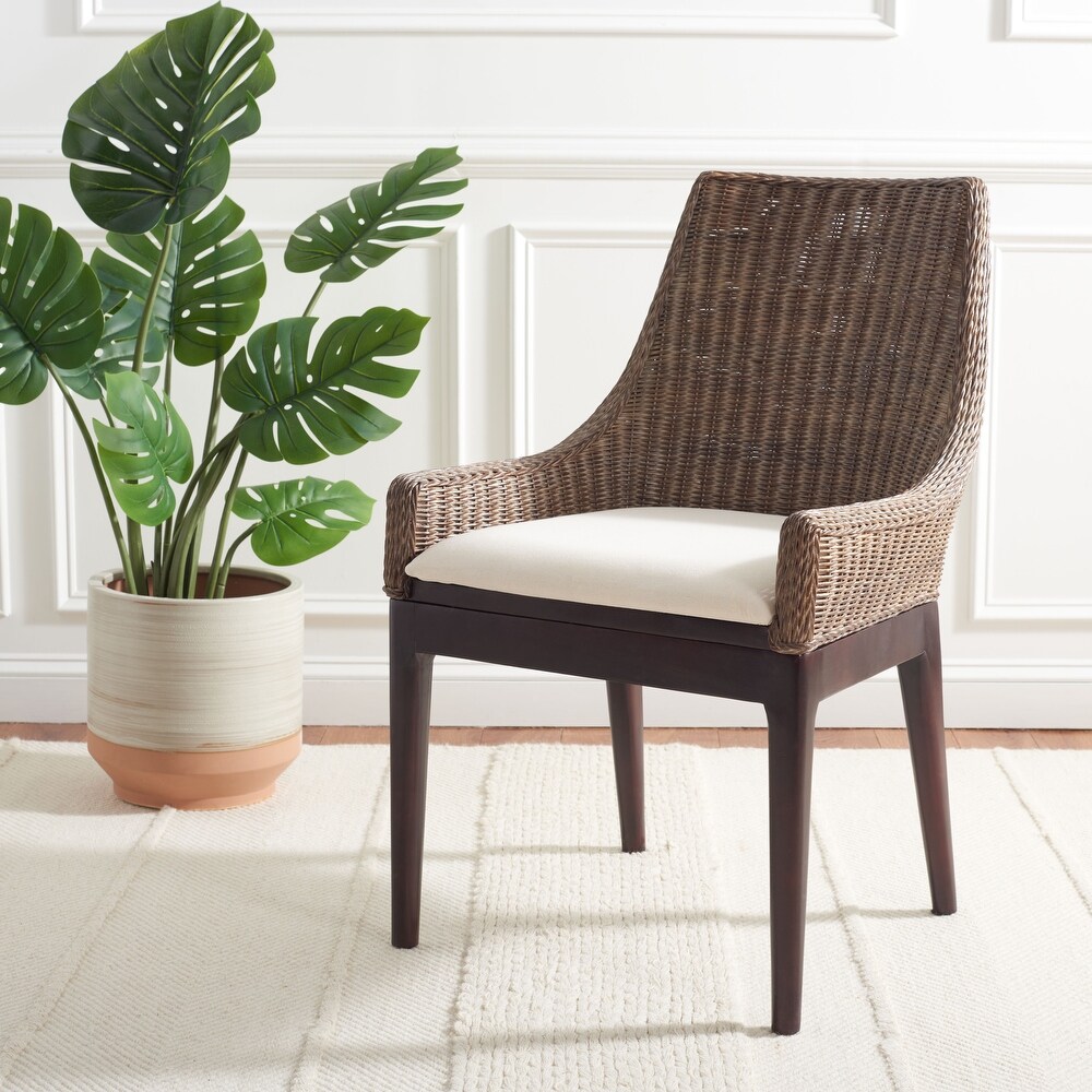 SAFAVIEH Rural Woven Dining Franco Sloping Chair   24.25 W x 23.5 L x 32.25 H