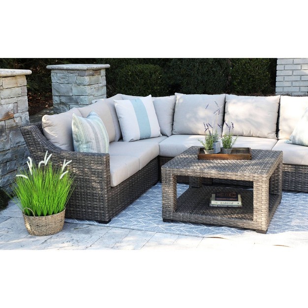 Alder Grey 5pc Sectional With Sunbrella Canopy Home And Garden