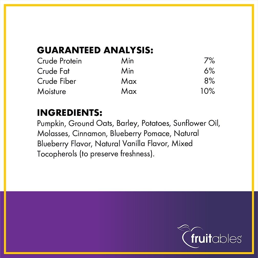 Fruitables Pumpkin and Blueberry Flavor Crunchy Dog Treats