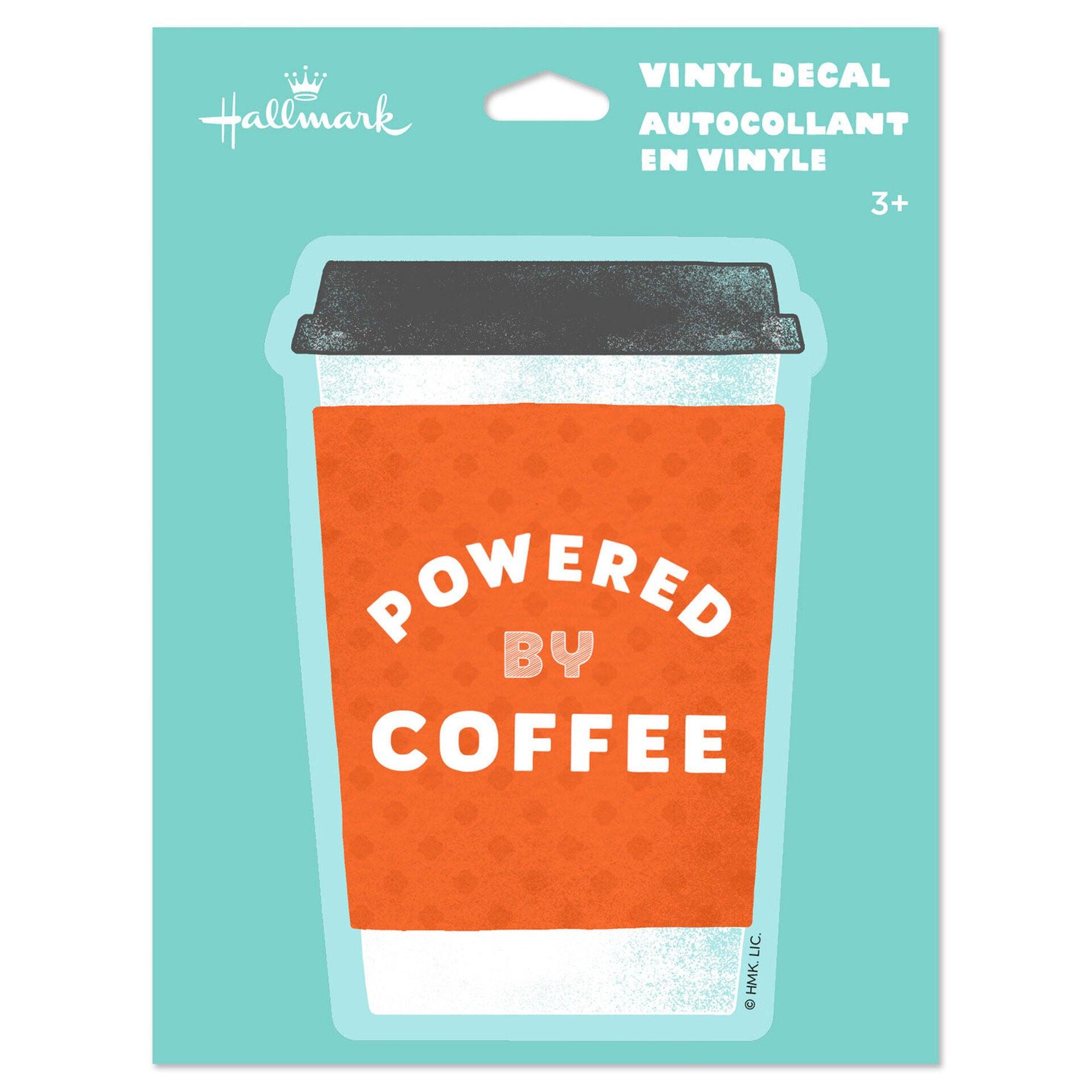 Hallmark  Powered By Coffee Vinyl Decal  Powered By Coffee Vinyl Decal