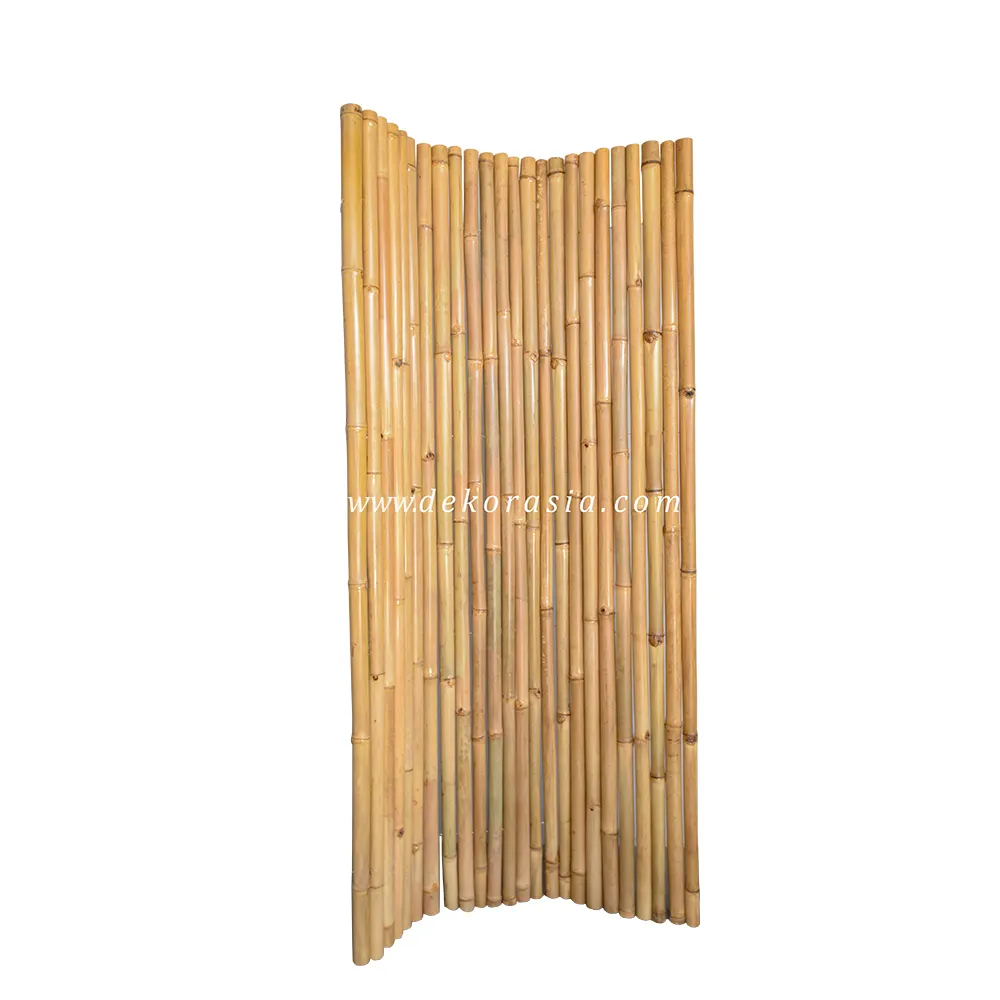 Full Round Roll Bamboo Fence with Stainless Steel  Natural Bamboo Fences for Home Decoration