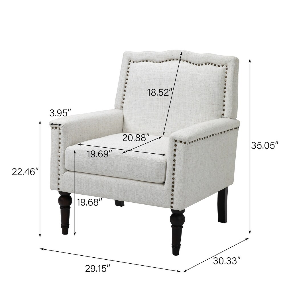 2 PACK Contemporary Accent Armchair with Nailheads Living Room Furniture