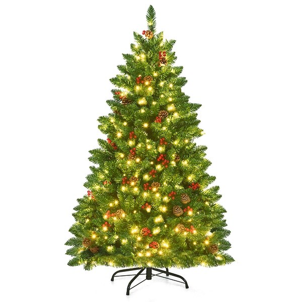 Costway 4.5Ft PreLit Artificial Christmas Tree with Sturdy Metal