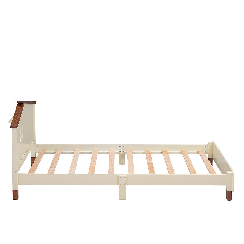 Merax Wood Platform Bed With House-shaped Headboard