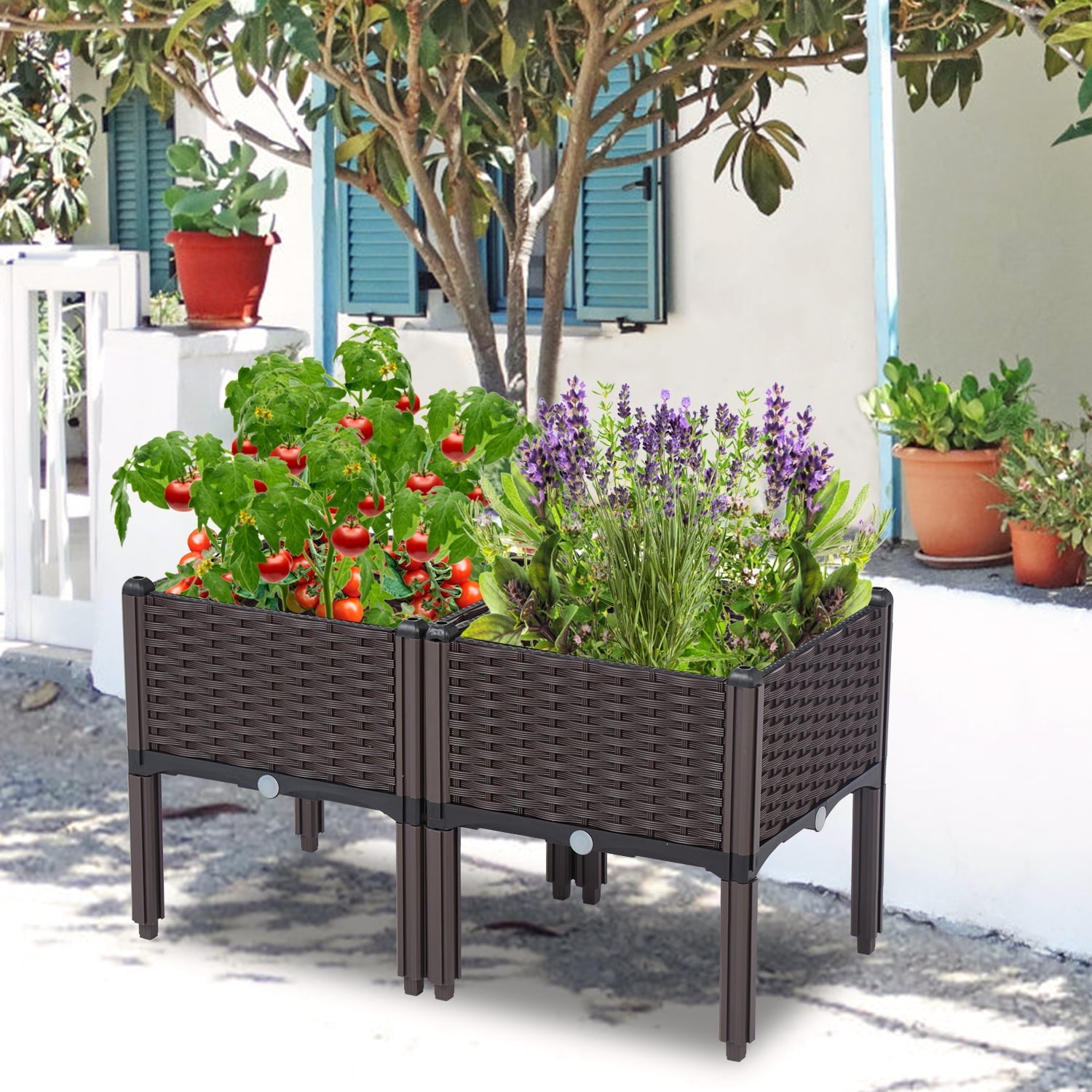 Kinbor Raised Garden Bed with Legs Elevated Planter Boxes for Outdoor Plants Flowers Vegetables Herbs