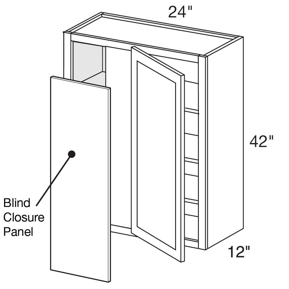 Home Decorators Collection Franklin Assembled 27x42x12 in. Plywood Shaker Wall Blind Corner Kitchen Cabinet Soft Close Left in Stained Manganite WBCU2742L-FMG