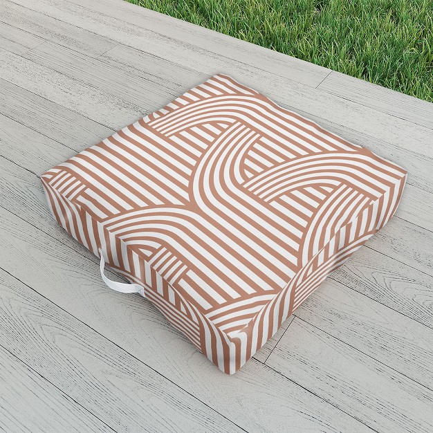 Marta Barragan Camarasa Terracotta Retro Lines Outdoor Floor Cushion Deny Designs