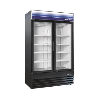 Norpole 29 cu. ft. Commercial Double Door Merchandiser Freezerless Refrigerator in Black NPGR2-SB