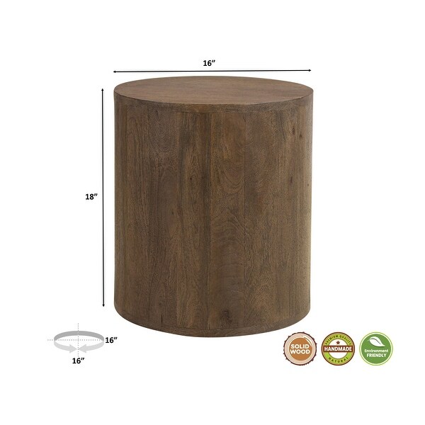 Caden Wood Drum Coffee Table