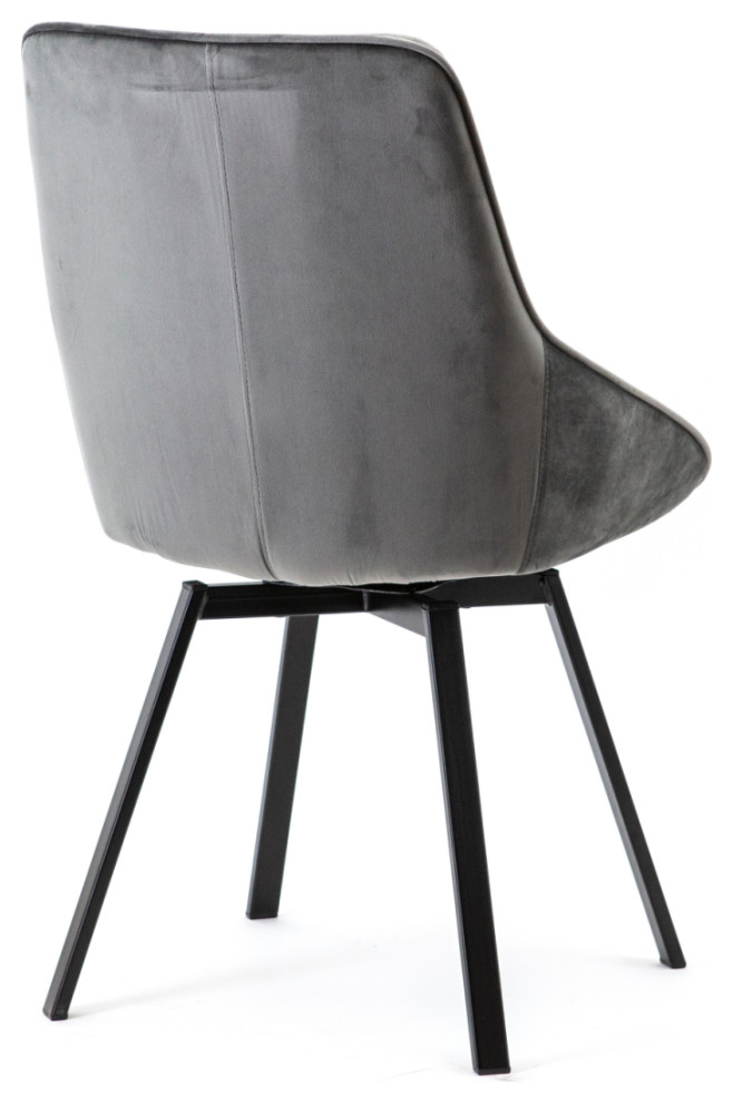 Gray Velvet Dining Chairs (2)  By Boo Beau   Midcentury   Dining Chairs   by Oroa   Distinctive Furniture  Houzz