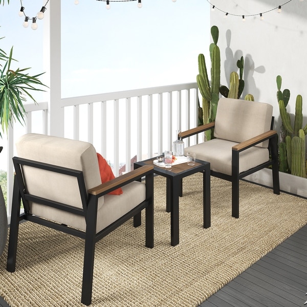 Priage by ZINUS Aluminum and Poly Lumber Outdoor 3 Piece Chat Set