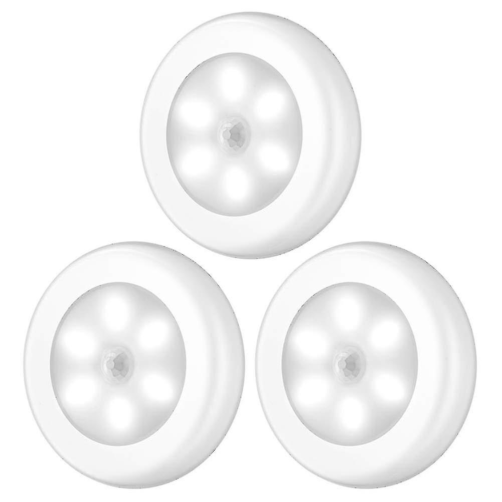 3 Pack Led Motion Sensor Night Light， Pir Motion Sensor Led Cabinet Lights Battery Powered Wireless