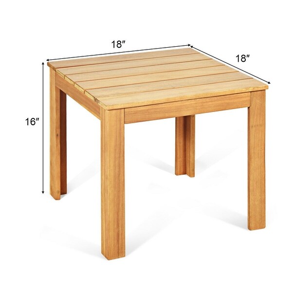 Wooden Square Patio Coffee Bistro TableNatural