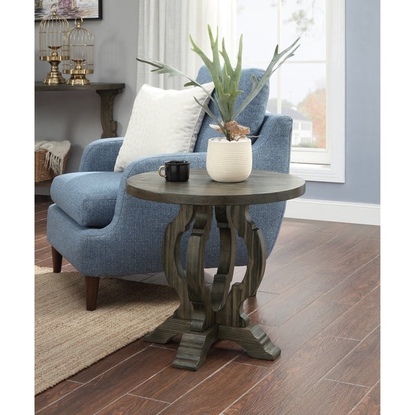 Somette Orchard Brown Orchard Park Round Accent Table - 24