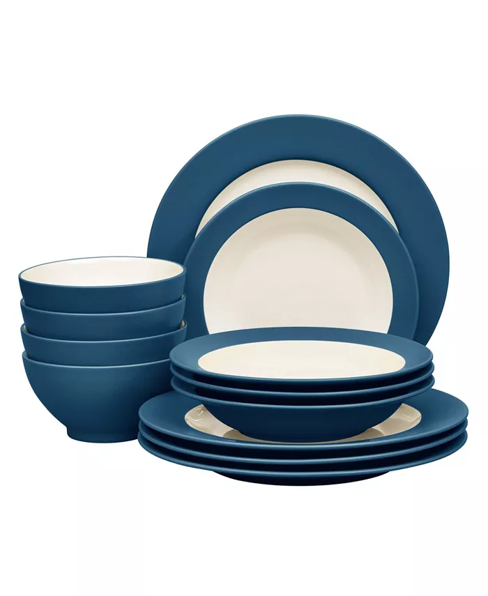 Noritake Colorwave  Rim 12-Piece Dinnerware Set Service for 4