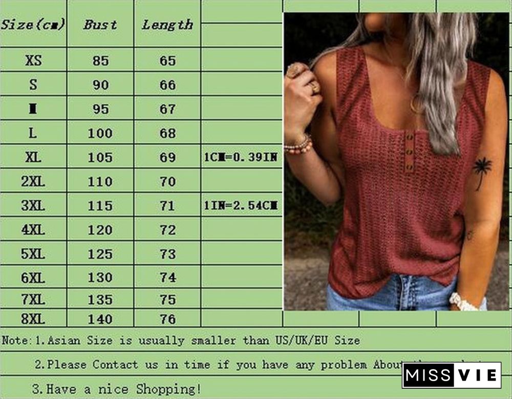 XS-5XL Plus Size Fashion Women Summer Casual Vest Sleeveless Halter Top Solid Color Camisole Ladies Off Shoulder Button-down Shirts Loose Cami Tank Tops