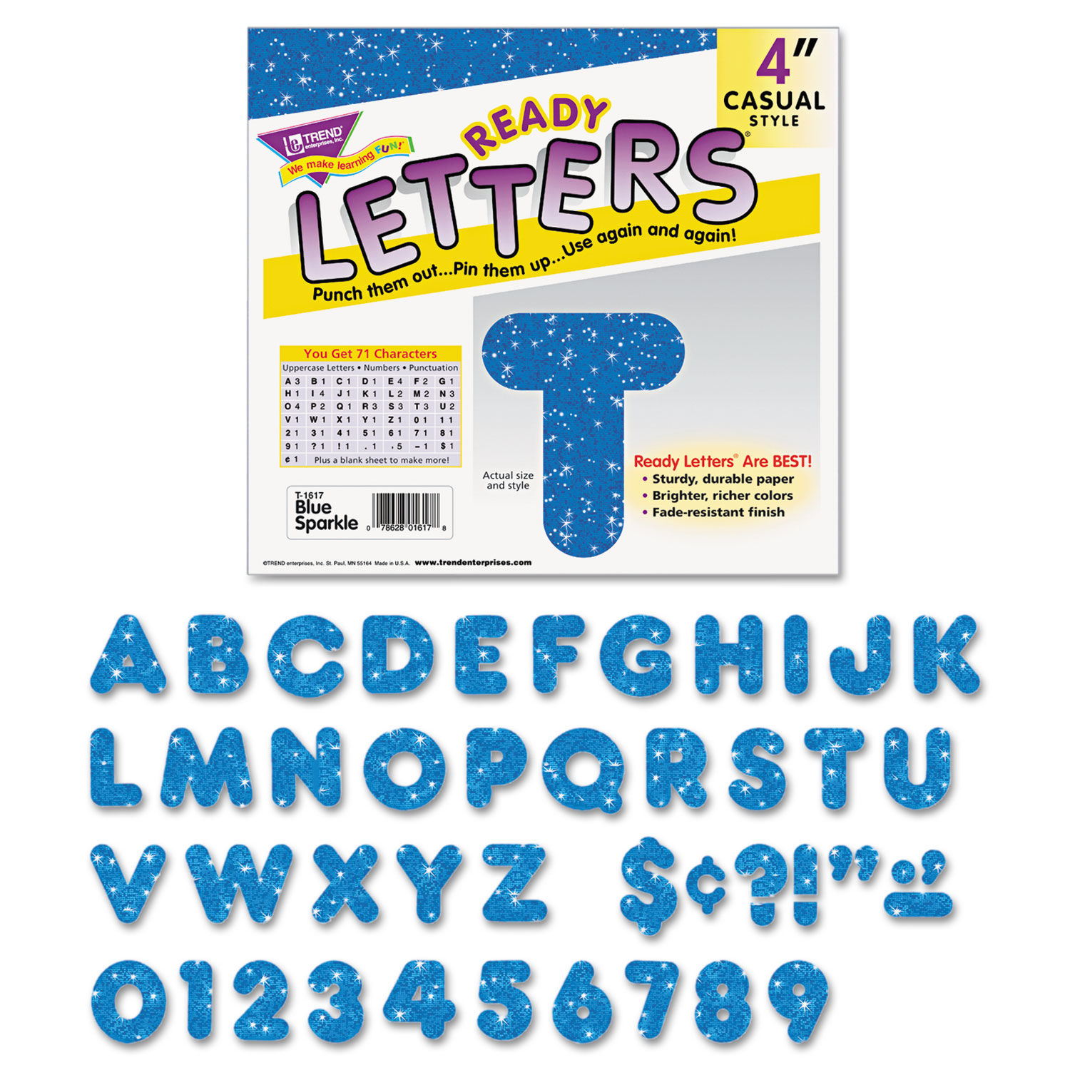 Ready Letters Sparkles Letter Set by TRENDandreg; TEPT1617