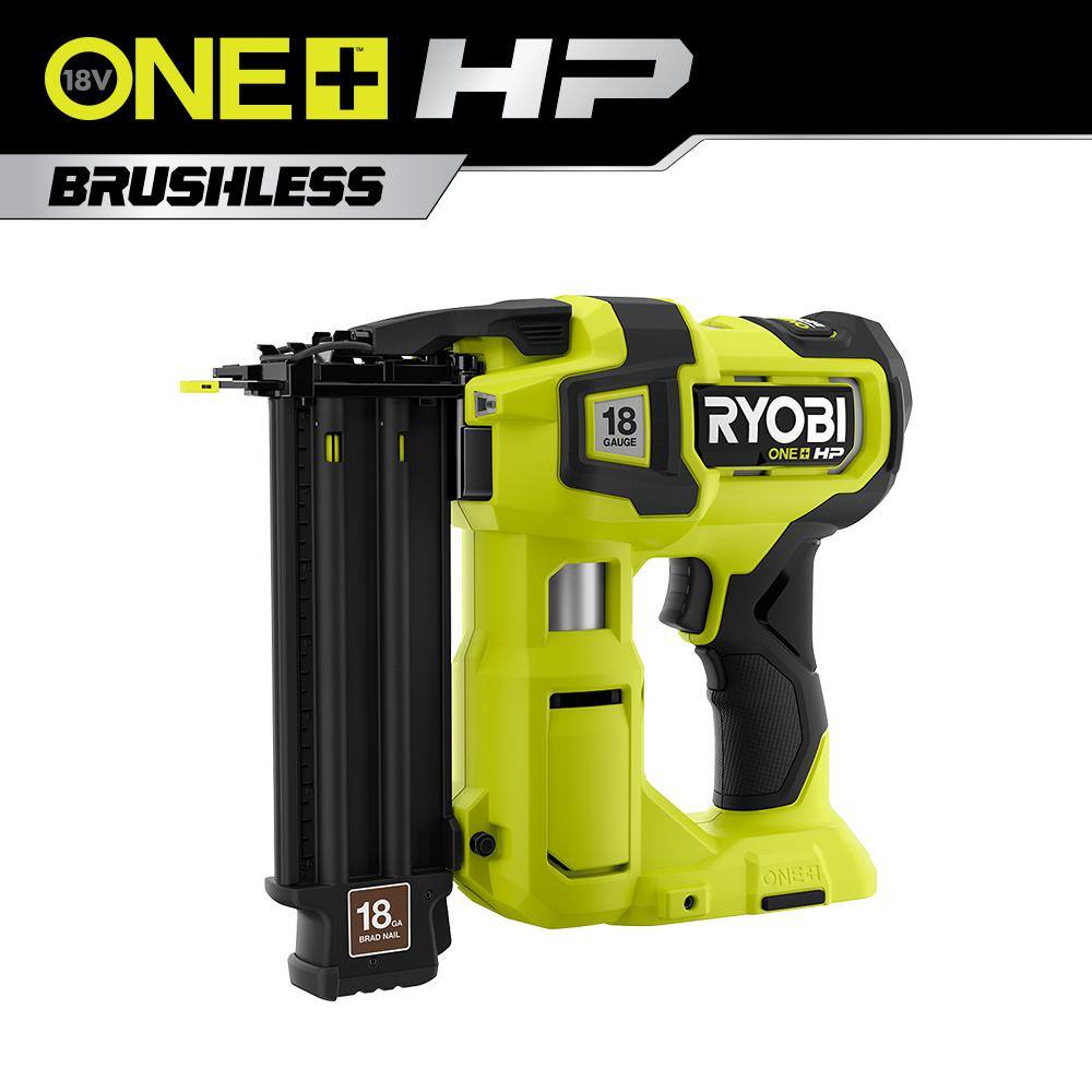 RYOBI ONE+ HP 18V 18-Gauge Brushless Cordless AirStrike Brad Nailer (Tool Only) P322