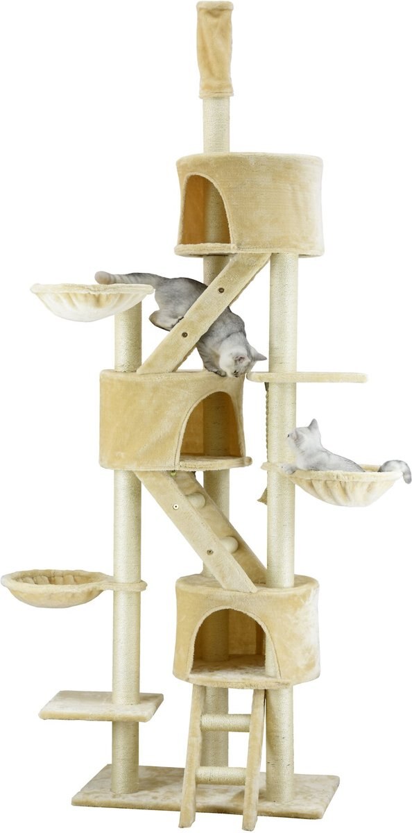 Go Pet Club 106-in Floor-to-Ceiling Faux Fur Cat Tree and Condo