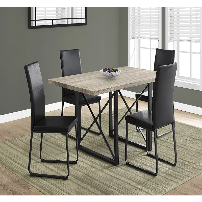 60 Black and Brown Contemporary Rectangular Dining Table