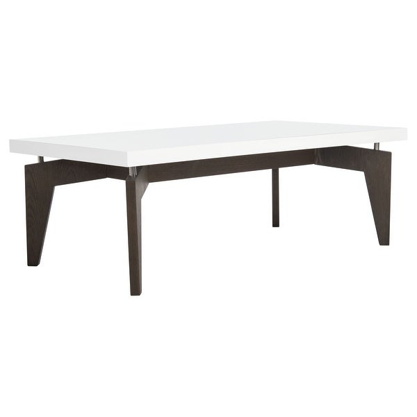 SAFAVIEH Mid-Century Modern Josef White/ Dark Brown Lacquer Coffee Table - 43.3