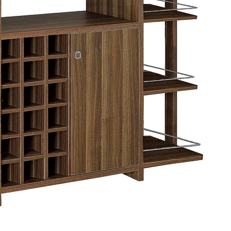 Sturdy Modern Bar Unit with Wine Bottle Storage