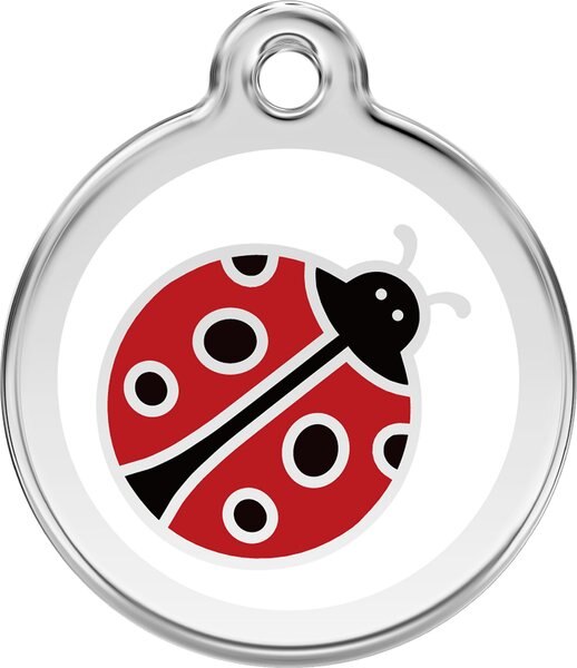 Red Dingo Lady Bug Stainless Steel Personalized Dog and Cat ID Tag