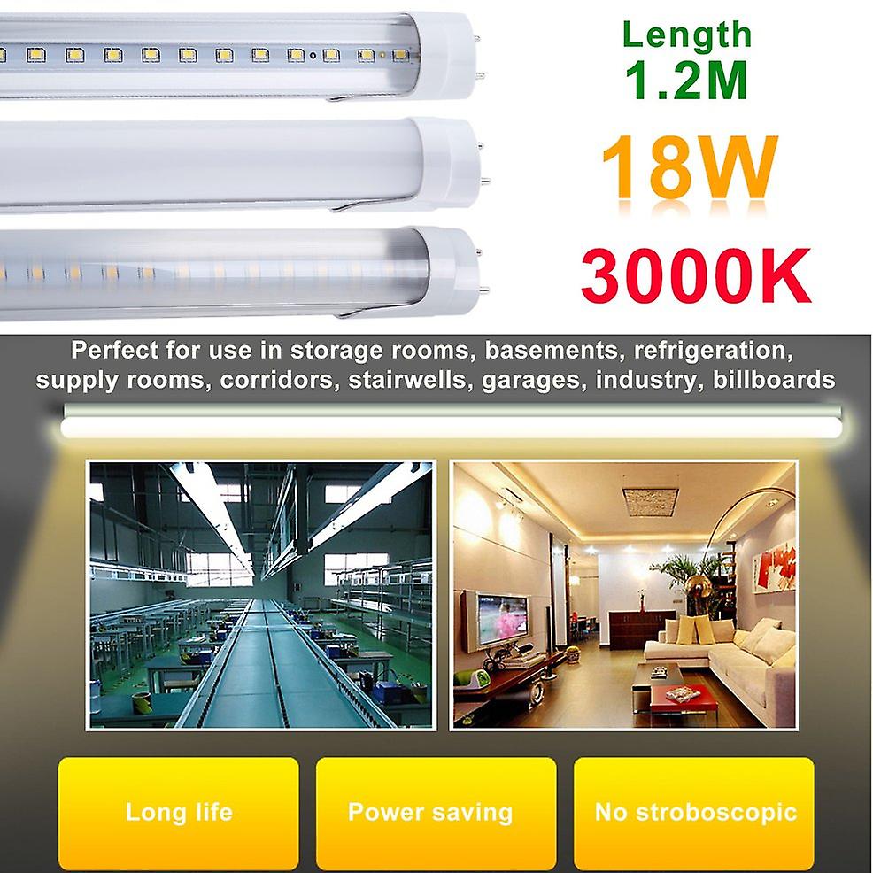 Warm White 18w T8 Tube Light 3000k 1.2m Fluorescent Lamp Portable Wall Lamp