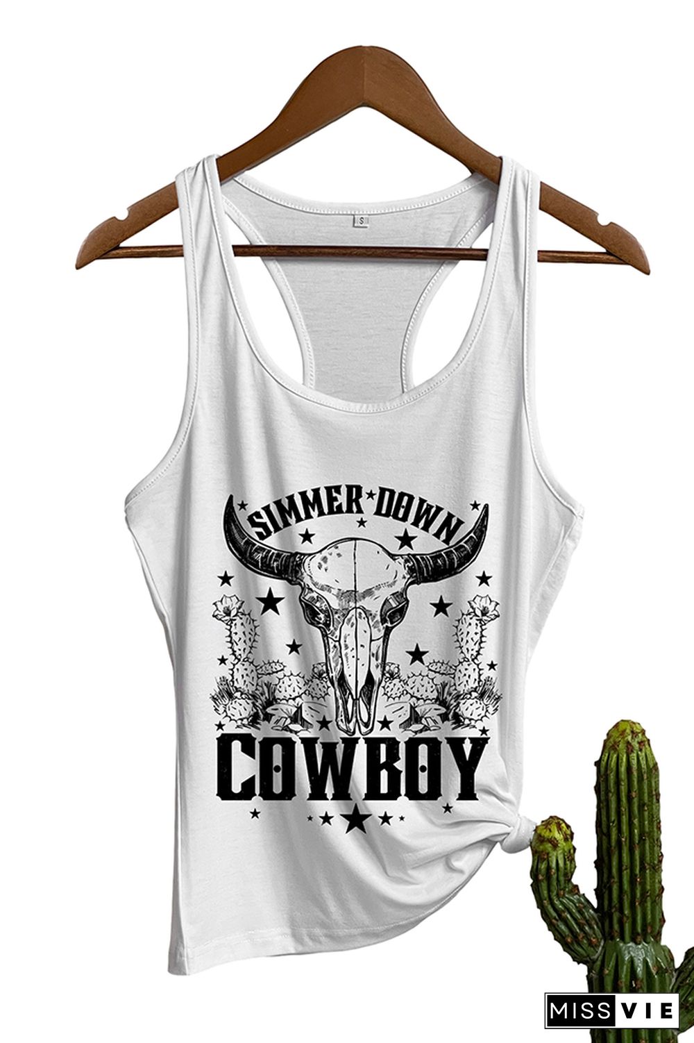 Simmer Down Cowboy Sleeveless Tank Top Wholesale