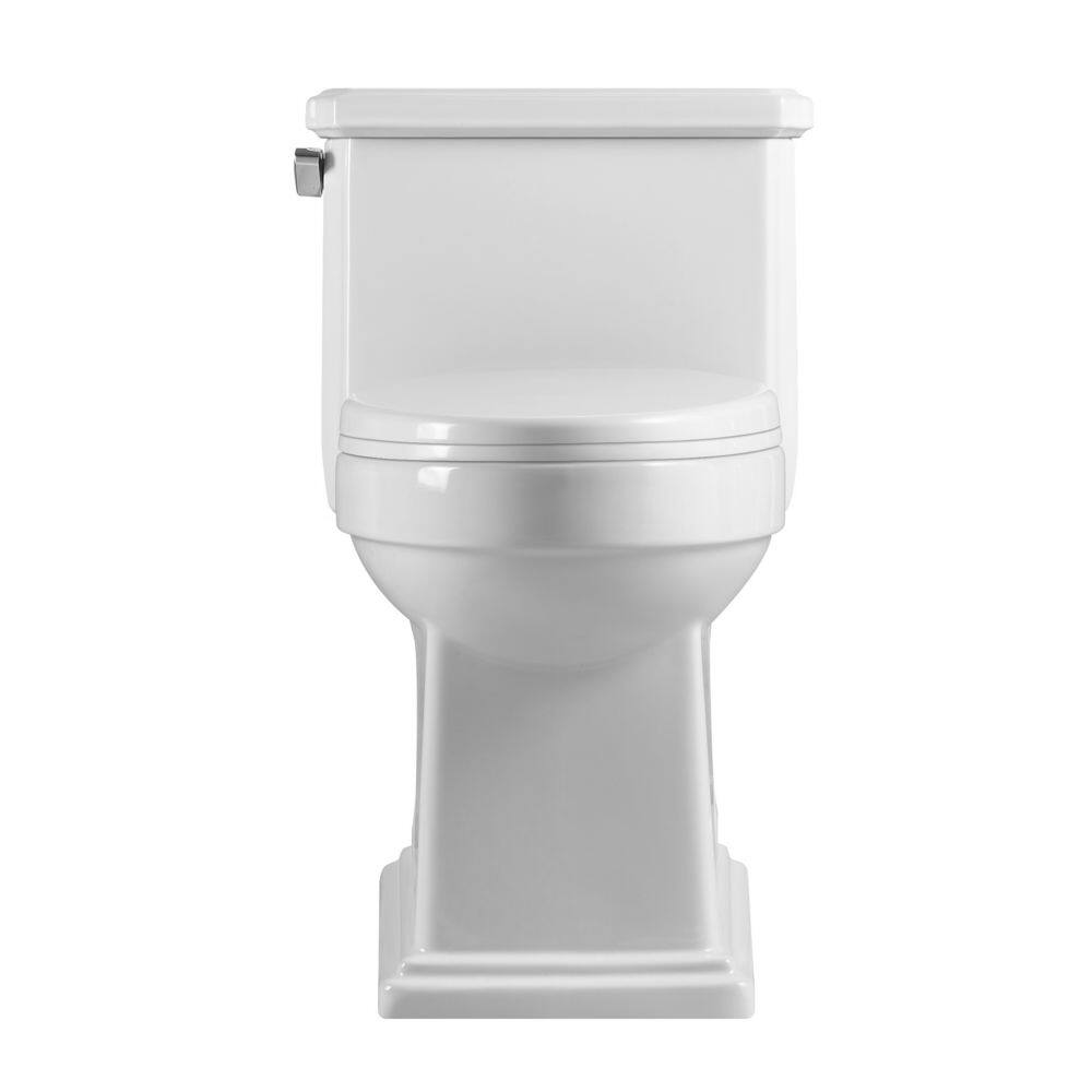 12 in. 1-piece 1.28 GPF Single Flush Elongated Toilet in White Seat Included 22S0902