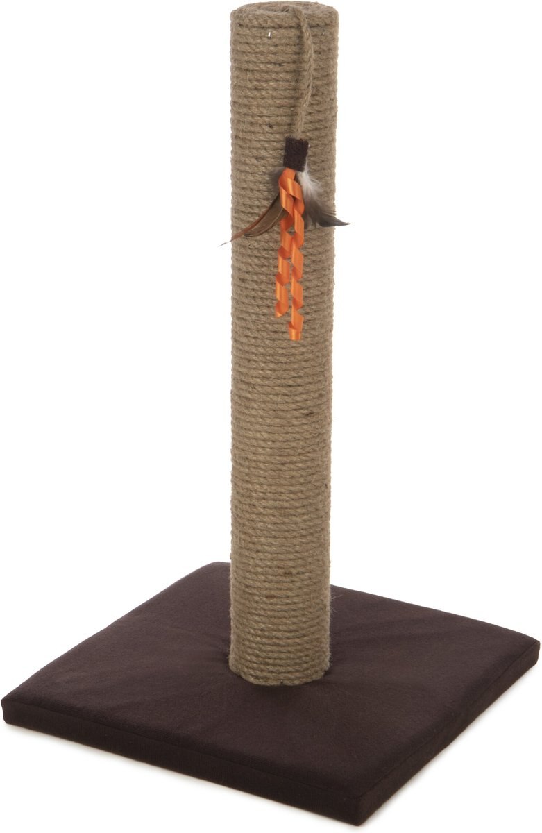 SmartyKat Simply Scratch Jute Cat Scratch Post with Feather Cat Toy